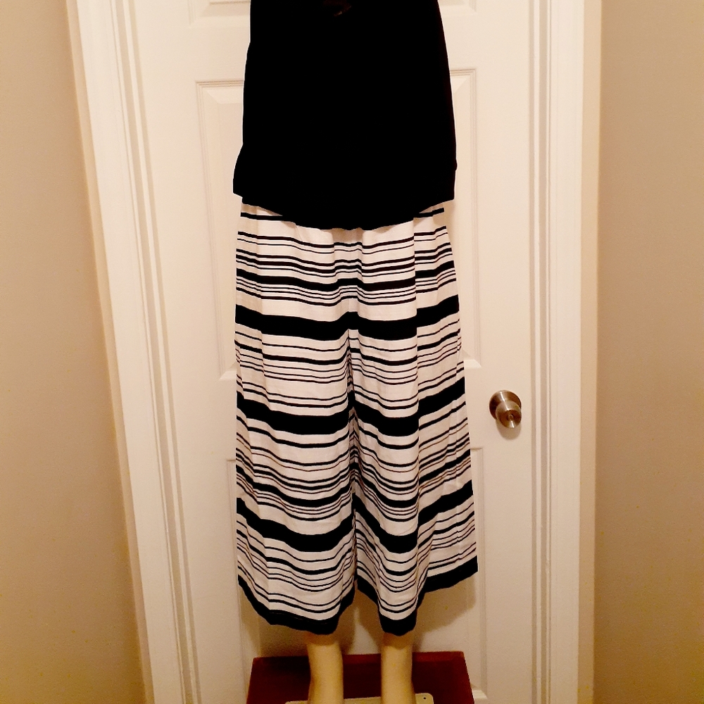 Linen blend Black n white gauchos XS S M L